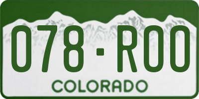 CO license plate 078ROO