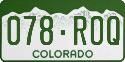 CO license plate 078ROQ