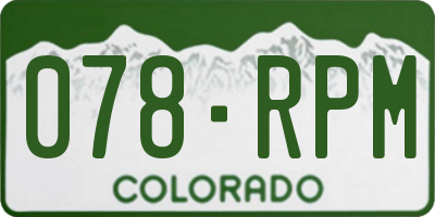 CO license plate 078RPM