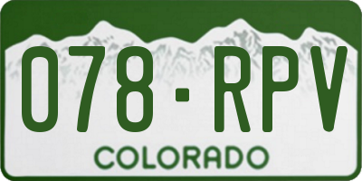 CO license plate 078RPV