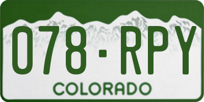 CO license plate 078RPY