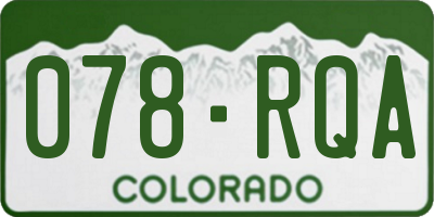 CO license plate 078RQA