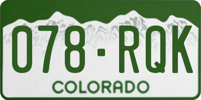 CO license plate 078RQK