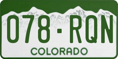 CO license plate 078RQN