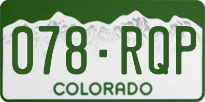 CO license plate 078RQP