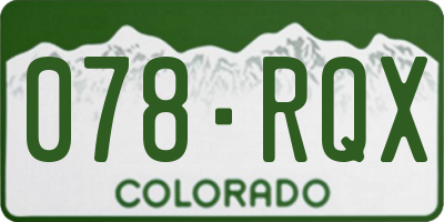 CO license plate 078RQX