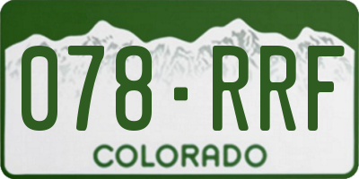 CO license plate 078RRF