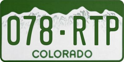 CO license plate 078RTP