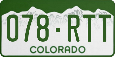 CO license plate 078RTT