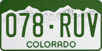CO license plate 078RUV