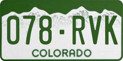 CO license plate 078RVK