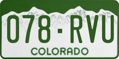 CO license plate 078RVU