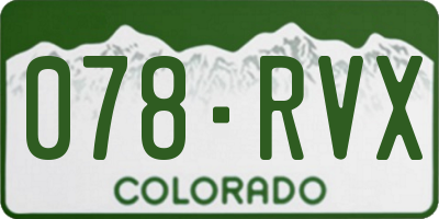 CO license plate 078RVX