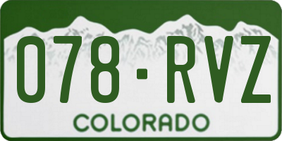 CO license plate 078RVZ