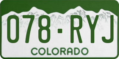 CO license plate 078RYJ
