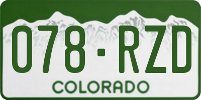 CO license plate 078RZD