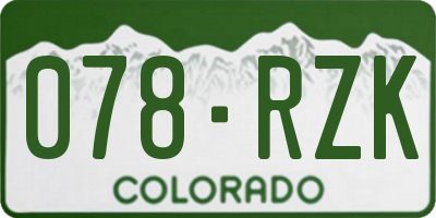 CO license plate 078RZK