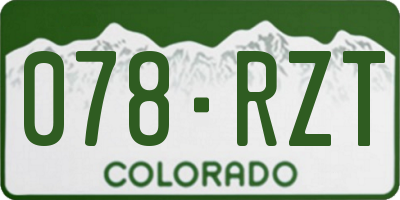 CO license plate 078RZT