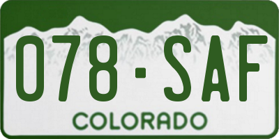 CO license plate 078SAF