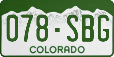 CO license plate 078SBG