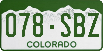 CO license plate 078SBZ