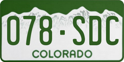 CO license plate 078SDC