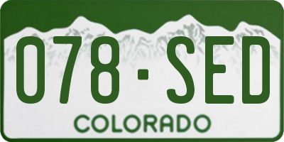 CO license plate 078SED