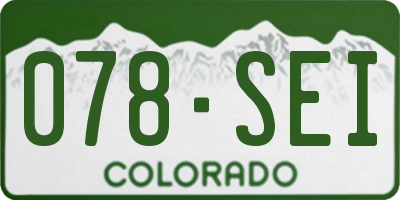 CO license plate 078SEI