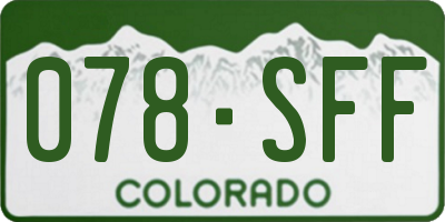 CO license plate 078SFF