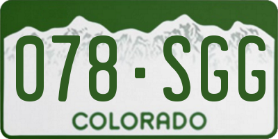 CO license plate 078SGG