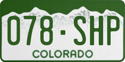 CO license plate 078SHP