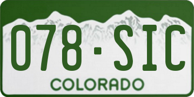 CO license plate 078SIC