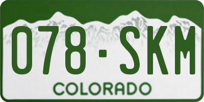 CO license plate 078SKM