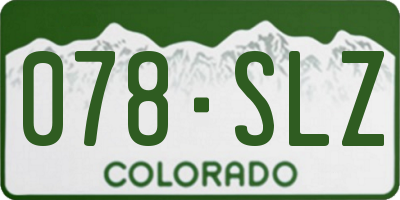 CO license plate 078SLZ