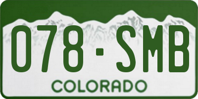 CO license plate 078SMB