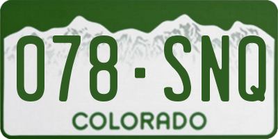 CO license plate 078SNQ