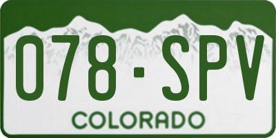 CO license plate 078SPV