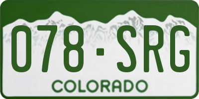CO license plate 078SRG