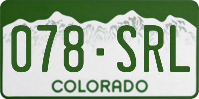 CO license plate 078SRL