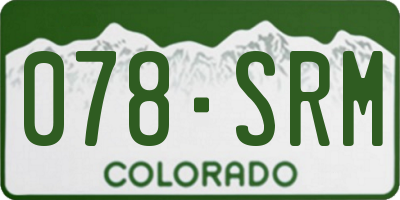 CO license plate 078SRM