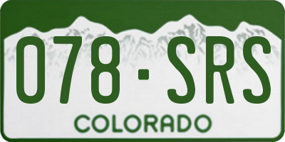 CO license plate 078SRS