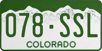 CO license plate 078SSL