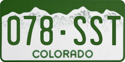 CO license plate 078SST