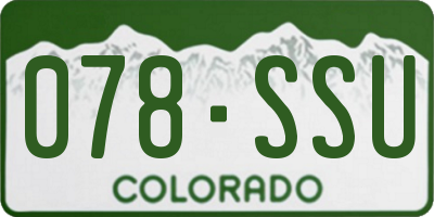 CO license plate 078SSU