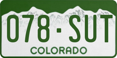CO license plate 078SUT