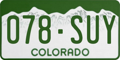 CO license plate 078SUY