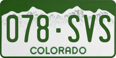 CO license plate 078SVS