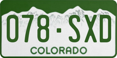 CO license plate 078SXD