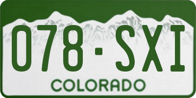 CO license plate 078SXI