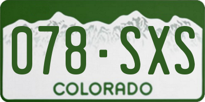 CO license plate 078SXS